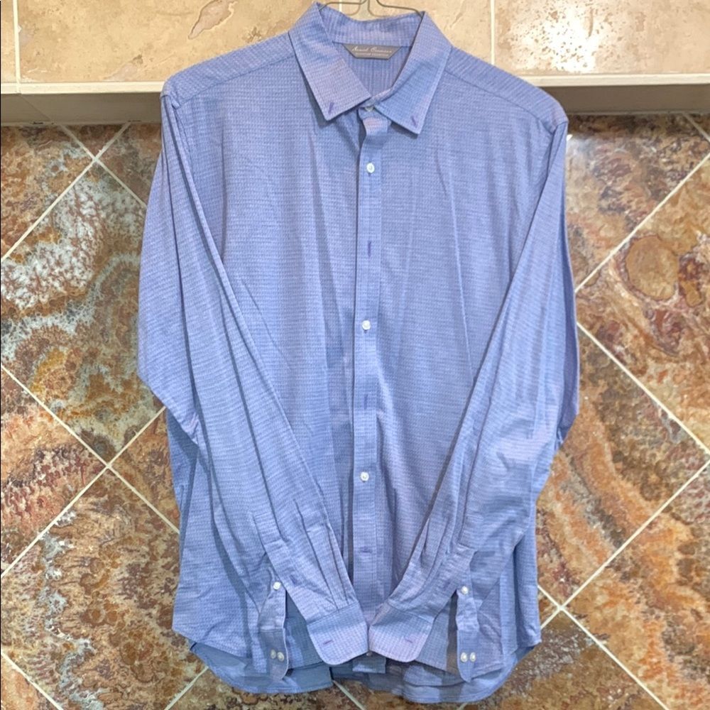 Men's Daniel Cremieux Signature Label Blue Dress Shirt Cotton XL
